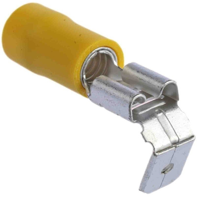 RS PRO Yellow Insulated Spade Connector, 6.35 x 0.8mm Tab Size, 2.5mm² to 6mm²