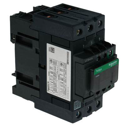 Schneider Electric LC1D Series Contactor, 24 V dc Coil, 3-Pole, 40 A, 18.5 kW, 3NO, 690 V ac