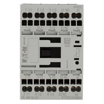 Eaton Contactor, 24 V dc Coil, 3-Pole, 12 A, 5.5 kW, 3NO, 400 V ac