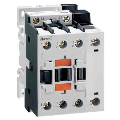 Lovato BF Series Contactor, 230 V ac Coil, 4-Pole, 56 A, 18.5 kW, 4NO, 660 V ac, 690 V ac