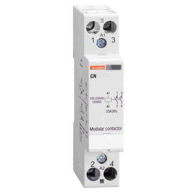 Lovato Contactor, 24 V ac/dc Coil, 1-Pole, 32 A, 1NO + 1NC, 110 V ac