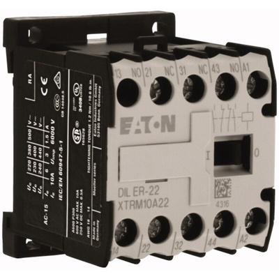 Eaton Contactor, 24 V dc Coil, 6 A, 2.6 W, 2NO + 2NC, 24 V