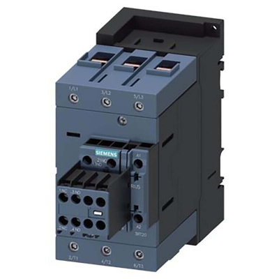 Siemens Reversing Contactor, 230 V ac Coil, 3-Pole, 95 A, 45 kW, 2NO + 2NC