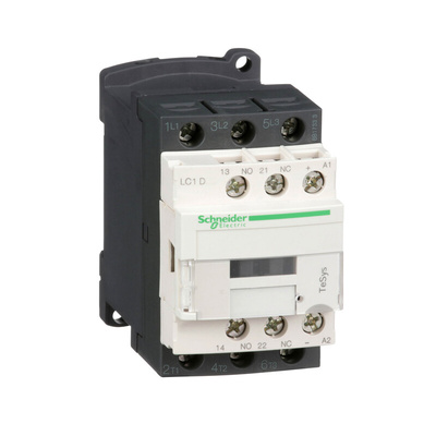 Schneider Electric Contactor, 110 V dc Coil, 3-Pole, 12 A, 7.5 kW, 1NC + 1NO