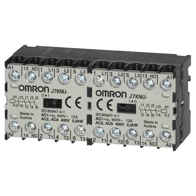 Omron Contactor, 24 V dc Coil, 3-Pole, 5 A, 2.2 kW, 3NO + 1NC