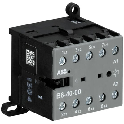 ABB Contactor, 240 V Coil, 4-Pole, 20 A, 4 kW, 4NO