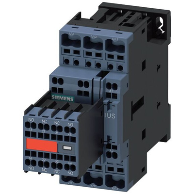 Siemens 3RT2 Series Contactor, 230 V dc Coil, 3-Pole, 25 A, 11 kW, 2 NO + 2 NC