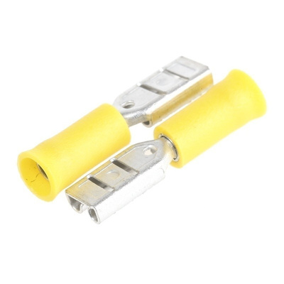 RS PRO Yellow Insulated Spade Connector, 2.8 x 0.8mm Tab Size, 0.2mm² to 0.5mm²