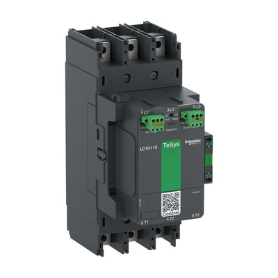 Schneider Electric LC1G185 Series Contactor, 200 → 500 V ac/dc Coil, 3-Pole, 305 A, 1 NO + 1 NC