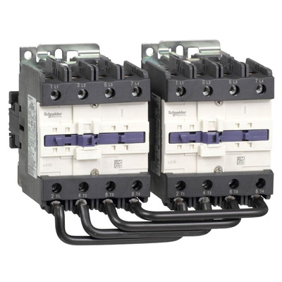 Schneider Electric LC2D Series Reversing Contactor, 4-Pole, 25 A, 1 NO + 1 NC