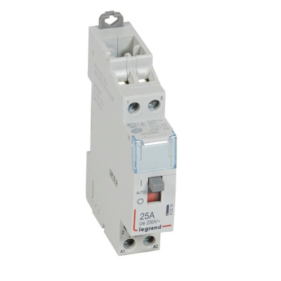 Legrand Contactor, 24 V Coil, 2-Pole, 25 A, 3 kW, 2NO
