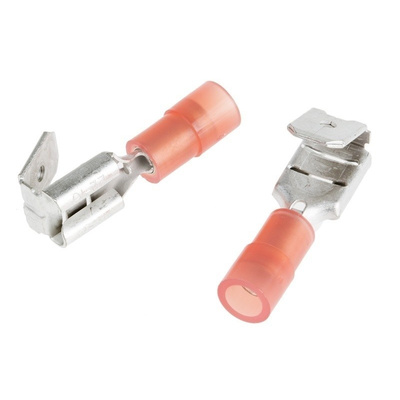 RS PRO Red Insulated Crimp Piggyback Terminal, 6.35 x 0.8mm Tab Size, 0.5mm² to 1.5mm²