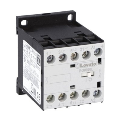 Lovato BG09 Series Contactor, 48 V Coil, 3-Pole, 9 A, 5 kW, 1NC, 690 V