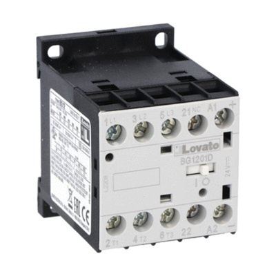 Lovato BG12 Series Contactor, 110 V Coil, 3-Pole, 12 A, 5 kW, 1NC, 690 V