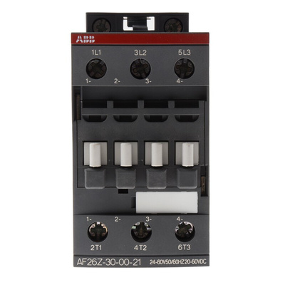 ABB AF Series Contactor, 24 V ac/dc Coil, 3-Pole, 45 A, 11 kW, 3NO, 690 V ac