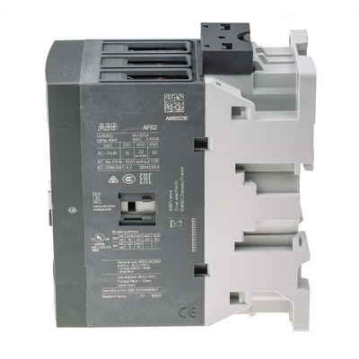 ABB AF Series Contactor, 230 V ac Coil, 3-Pole, 100 A, 22 kW, 3NO, 690 V ac