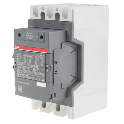 ABB AF Series Contactor, 24 V ac/dc Coil, 3-Pole, 275 A, 90 kW, 3NO, 690 V ac