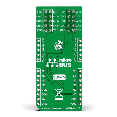 MikroElektronika PWM Click PWM Controller for PCA9685PW for LED Drivers, Robots, Servo Motors