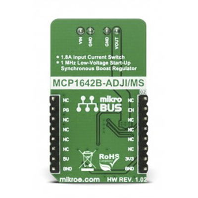 MikroElektronika BOOST 2 Click DC-DC Regulator for MCP1642B for Embedded Electronic Devices, GPS Modules, Handheld