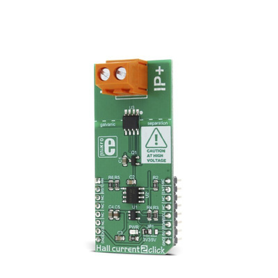 Development Kit Hall Current 2 Click for use with Audio applications, Telecommunication Applications, White Goods