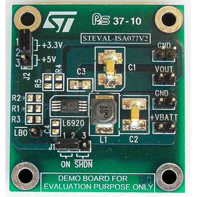 STMicroelectronics Demonstration Board for L6920D for High Efficiency Synchronous Rectifier Step-Up Converter