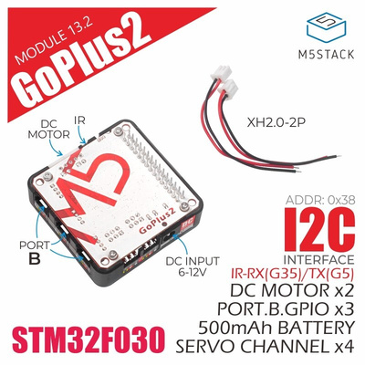 M5Stack Goplus2 DC Motor and Servo Driver Module Motor Driver for STM32F030C8T6 for M5 Core, M5StickC, M5StickV