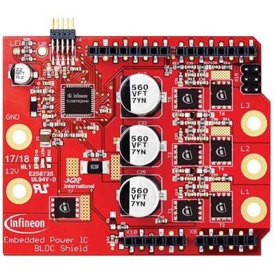 Infineon BLDC_SHIELD_TLE9879 Motor Driver for TLE9879QXA40 for Automotive, BLDC Motors, Fans, Maker Projects, Power