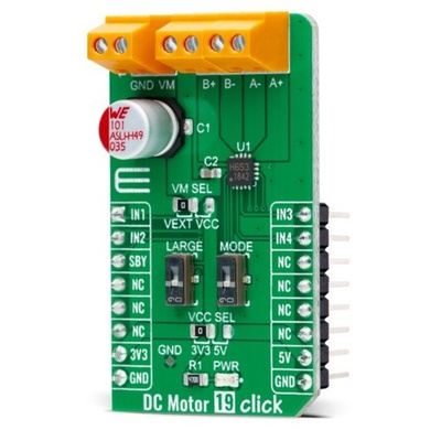 MikroElektronika DC Motor 19 Click DC Motor Driver for TC78H653FTG for MikroBUS
