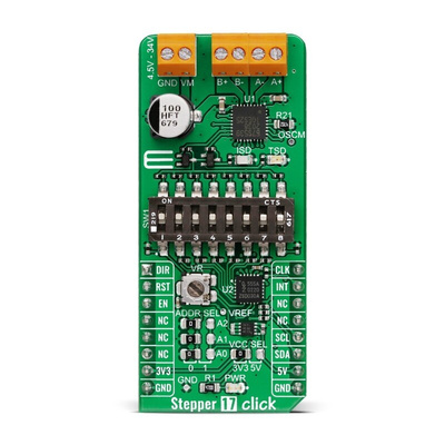 MikroElektronika Stepper 17 Click Stepper Motor Driver for TB67S539FTG for mikroBUS socket