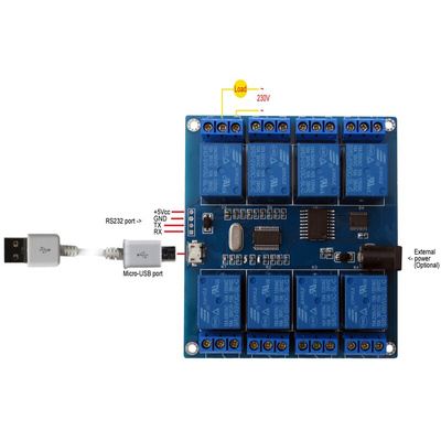 Seeit USB-RELAY08 Relay for Relay Control Card for Arduino, AVR, PIC, Raspberry Pi, TTL
