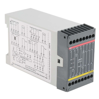 ABB 24 V dc Safety Relay -  Dual Channel With 3 Safety Contacts  with 1 Auxiliary Contact, Compatible With Two-Hand