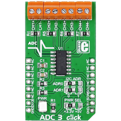 MikroElektronika MIKROE-1894 ADC3 Click mikroBus Click Board Signal Conversion Development Kit