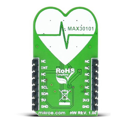 MikroElektronika Heart-Rate 4 Click Heart Rate Sensor mikroBus Click Board for MAX30101 Wearable Devices