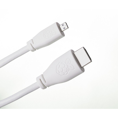 Raspberry Pi 2m HDMI to Micro HDMI Cable in White