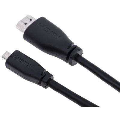 Raspberry Pi 2m HDMI to Micro HDMI Cable in Black