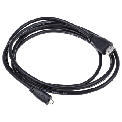Raspberry Pi 2m HDMI to Micro HDMI Cable in Black