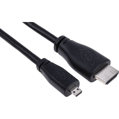 Raspberry Pi 2m HDMI to Micro HDMI Cable in Black