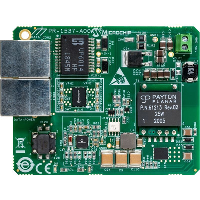Microchip IEEE802.3at/bt Type 2 PD EVB PD70201, w/isolated low-profile flyback 24V 1.05A Power Module for PD70201ILQ