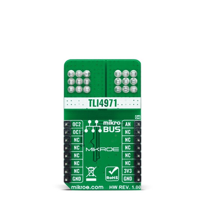 MikroElektronika Hall Current 8 Click - 25A Magnetic Current Sensor Add On Board for TLI4971-A025T5 mikroBUS socket