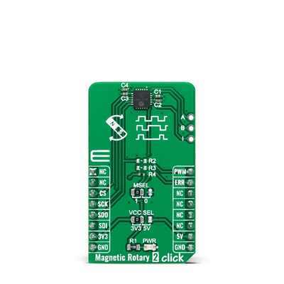 MikroElektronika Magnetic Rotary 2 Click 3D Magnetic Sensor Add On Board for AEAT-9922 mikroBUS socket