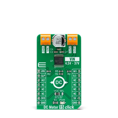 MikroElektronika DC Motor 15 Click DC Motor Driver for DRV8874 for Brushed DC Motor