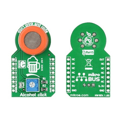 MikroElektronika Alcohol click Gas Sensor Add On Board for MQ-3