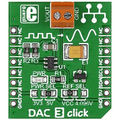 MikroElektronika MIKROE-2038 DAC 3 Click Add On Board Signal Conversion Development Kit