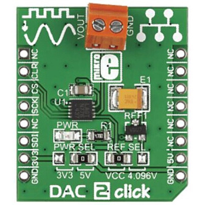 MikroElektronika MIKROE-1918 DAC 2 Click Add On Board Signal Conversion Development Kit