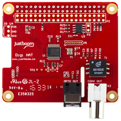 Pi Supply JustBoom Digi HAT with Digital Audio Output for Raspberry Pi