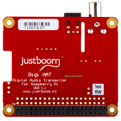 Pi Supply JustBoom Digi HAT with Digital Audio Output for Raspberry Pi