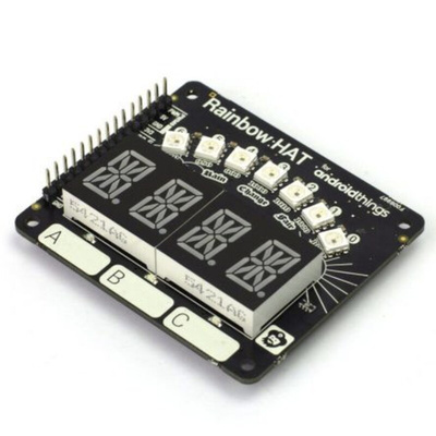 Pimoroni Rainbow HAT with RGB LEDs, Capacitive Touch & 14 Segment Displays for Raspberry Pi