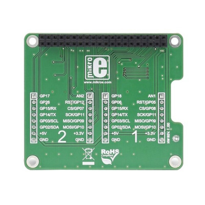 MikroElektronika Pi 3 Click Shield with 2 mikroBUS Sockets for Raspberry Pi