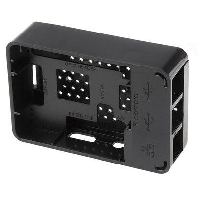 DesignSpark ABS Case for use with Raspberry Pi 2B, Raspberry Pi 3B, Raspberry Pi 3B+ in Black