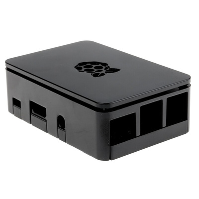 DesignSpark ABS Case for use with Raspberry Pi 2B, Raspberry Pi 3B, Raspberry Pi 3B+ in Black